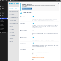 Page screenshot: Settings &rarr; Breeze
