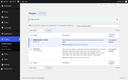 Page screenshot: Plugins &lsaquo; Test site &mdash; WordPress