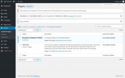 Page screenshot: Plugins &lsaquo; Test site &mdash; WordPress