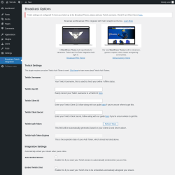 Page screenshot: Broadcast Twitch Integration