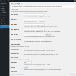 Page screenshot: Broadcast Twitch Integration