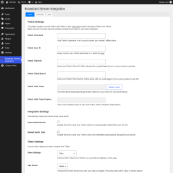 Page screenshot: Broadcast Stream Integration