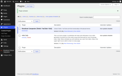 Page screenshot: Plugins &lsaquo; Test site &mdash; WordPress