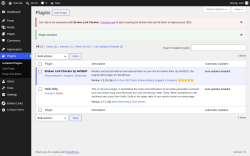 Page screenshot: Plugins &lsaquo; Test site &mdash; WordPress