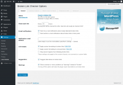 Page screenshot: Settings &rarr; Link Checker