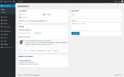 Page screenshot: Dashboard &lsaquo; Test site &mdash; WordPress
