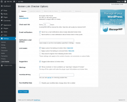 Page screenshot: Settings &rarr; Link Checker