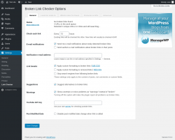 Page screenshot: Settings &rarr; Link Checker