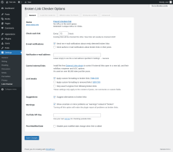 Page screenshot: Settings &rarr; Link Checker