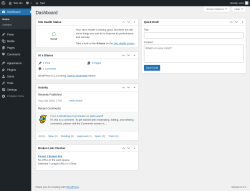 Page screenshot: Dashboard &lsaquo; Test site &mdash; WordPress