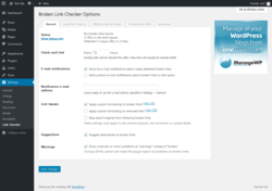 Page screenshot: Settings &rarr; Link Checker