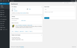 Page screenshot: Dashboard &lsaquo; Test site &mdash; WordPress