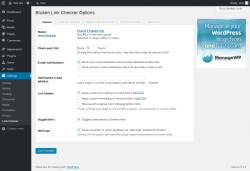 Page screenshot: Settings &rarr; Link Checker