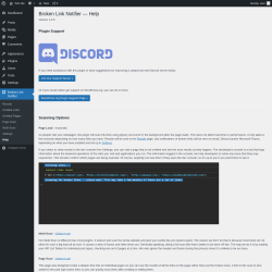 Page screenshot: Broken Link Notifier &rarr; Help