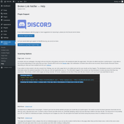 Page screenshot: Broken Link Notifier &rarr; Help