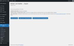 Page screenshot: Broken Link Notifier &rarr; Export