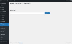 Page screenshot: Broken Link Notifier &rarr; Link Search