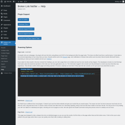 Page screenshot: Broken Link Notifier &rarr; Help