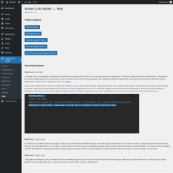 Page screenshot: Broken Link Notifier &rarr; Help