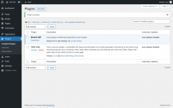 Page screenshot: Plugins &lsaquo; Test site &mdash; WordPress
