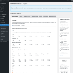 Page screenshot: BSK PDF Mngr → Settings