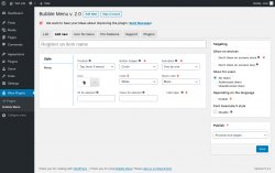 Page screenshot: Wow Plugins → Bubble Menu → Add new