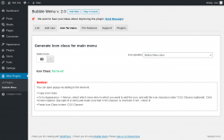 Page screenshot: Wow Plugins → Bubble Menu → Icon for menu