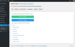 Page screenshot: Wow Plugins → Bubble Menu → Pro Features