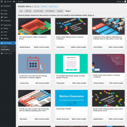 Page screenshot: Wow Plugins → Bubble Menu → Plugins