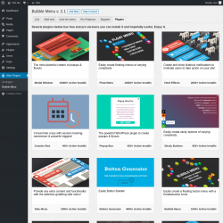 Page screenshot: Wow Plugins → Bubble Menu → Plugins