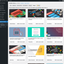 Page screenshot: Wow Plugins → Bubble Menu → Plugins