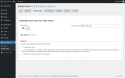 Page screenshot: Wow Plugins → Bubble Menu → Icon for menu