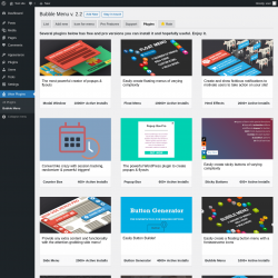 Page screenshot: Wow Plugins → Bubble Menu → Plugins