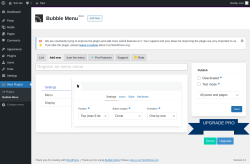 Page screenshot: Wow Plugins → Bubble Menu → Add new