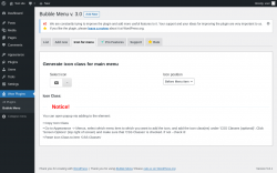 Page screenshot: Wow Plugins → Bubble Menu → Icon for menu
