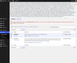 Page screenshot: Plugins &lsaquo; Test site &mdash; WordPress