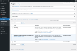 Page screenshot: Plugins ‹ Test site — WordPress
