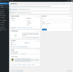 Page screenshot: Dashboard ‹ Test site — WordPress