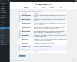 Page screenshot: Settings &rarr; BuddyPress
