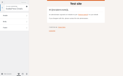 Page screenshot: Appearance &rarr; Emails