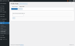 Page screenshot: Users &rarr; Profile Fields