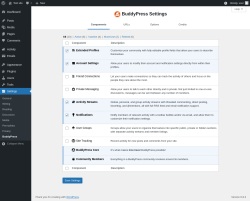 Page screenshot: Settings → BuddyPress