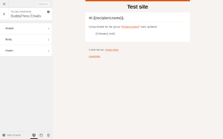 Page screenshot: Appearance → Emails