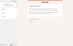Page screenshot: Appearance &rarr; Emails