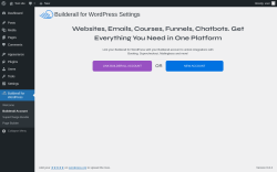 Page screenshot: Builderall for WordPress → Builderall Account