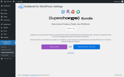 Page screenshot: Builderall for WordPress → SuperCharge Bundle