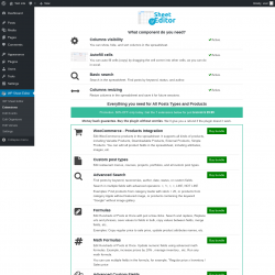 Page screenshot: WP Sheet Editor → Extensions
