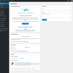 Page screenshot: Dashboard ‹ Test site — WordPress
