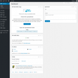 Page screenshot: Dashboard ‹ Test site — WordPress