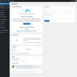 Page screenshot: Dashboard ‹ Test site — WordPress